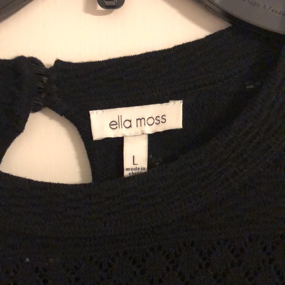 Black Ella Moss sweater size Large. Long sleeve with ruffle at end of sleeve. - Picture 2 of 6